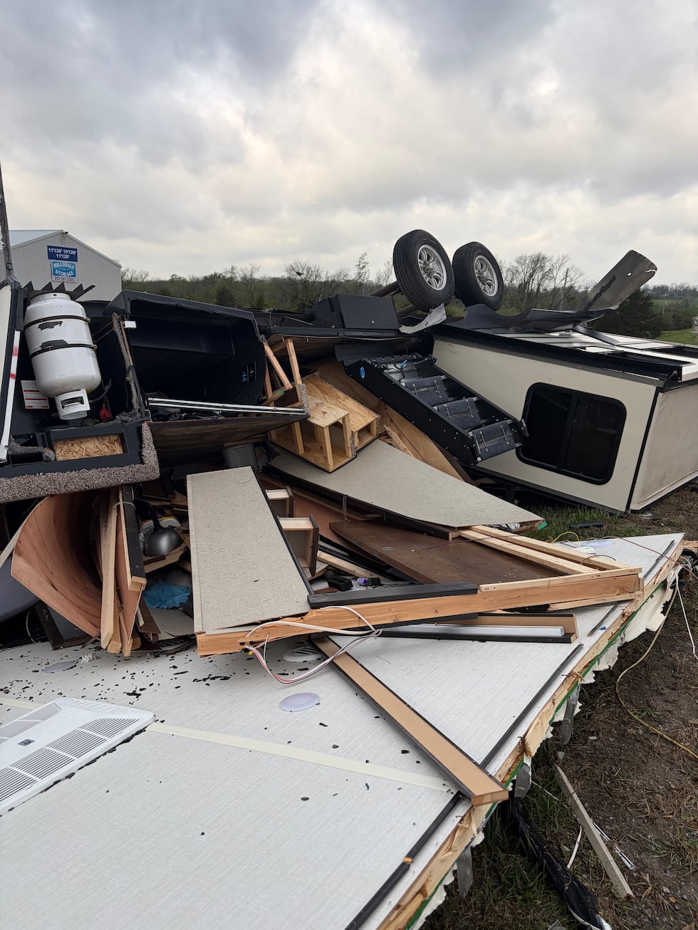 A storm left an estimated 50 to 60 homes with complete losses or significant damage in...