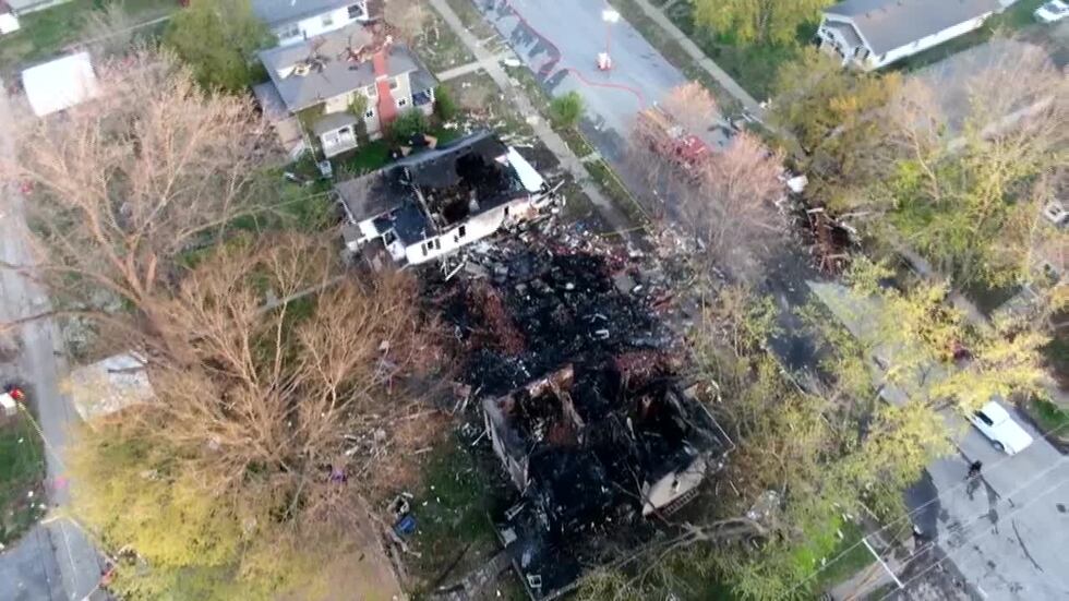 DRONE: Aerial video shows destruction left behind by gas explosion