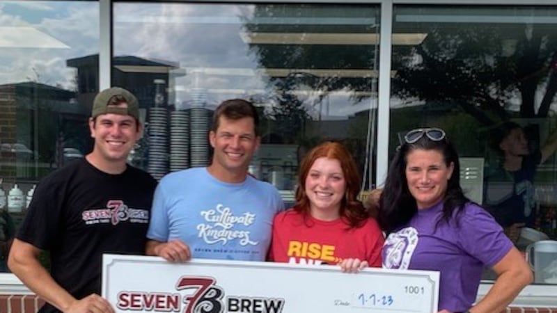 Coffee shop 7 Brew raised thousands of dollars so 14-year-old Brinley Hutson can purchase a...