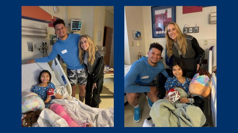 Patrick and Brittany Mahomes dropped by Children’s Mercy Hospital to extend their “care, love,...