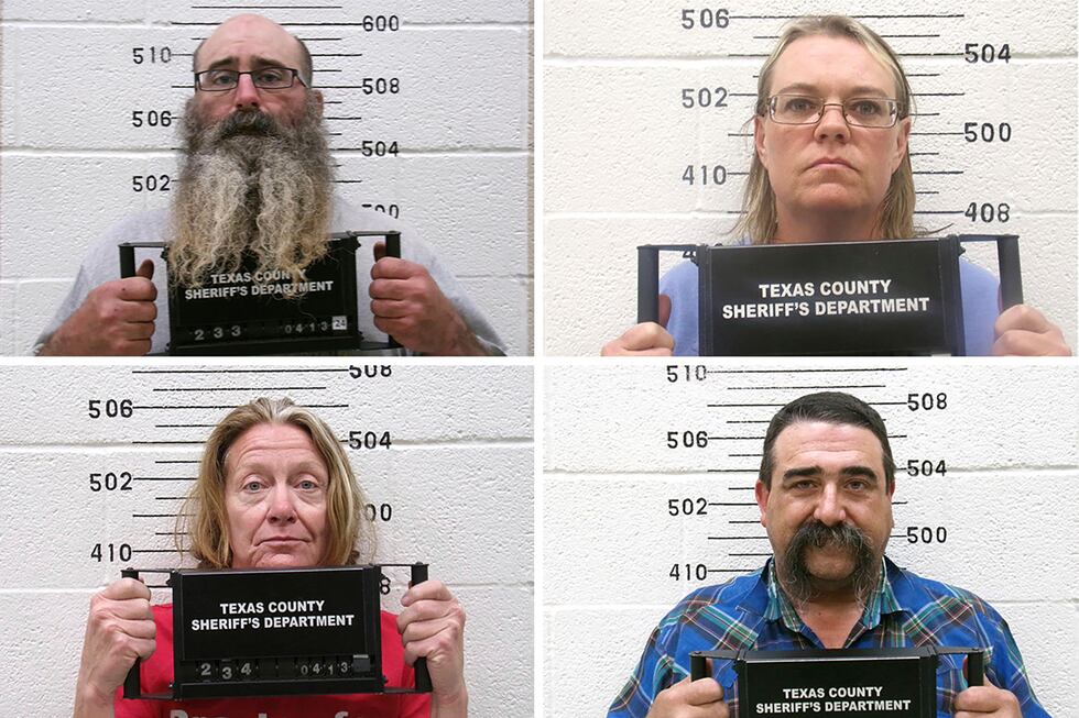 This combination of booking photo provided by the Oklahoma State Bureau of Investigation shows...