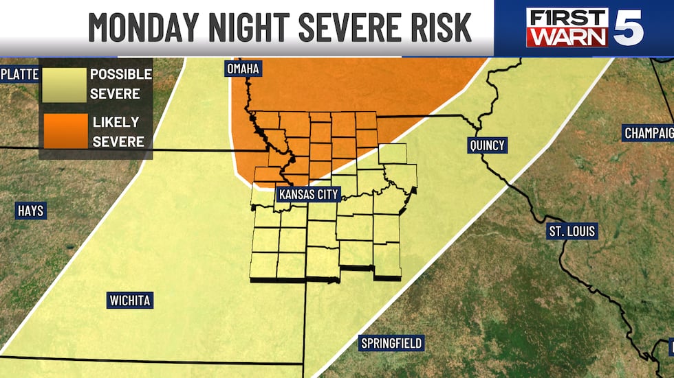 Monday night's severe risk for Kansas City and the surrounding area.