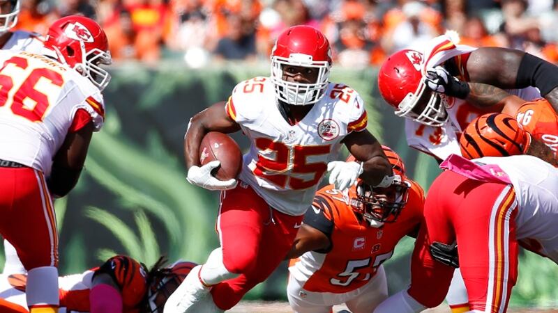 FILE: Kansas City Chiefs running back Jamaal Charles (25) runs the ball in the second half of...