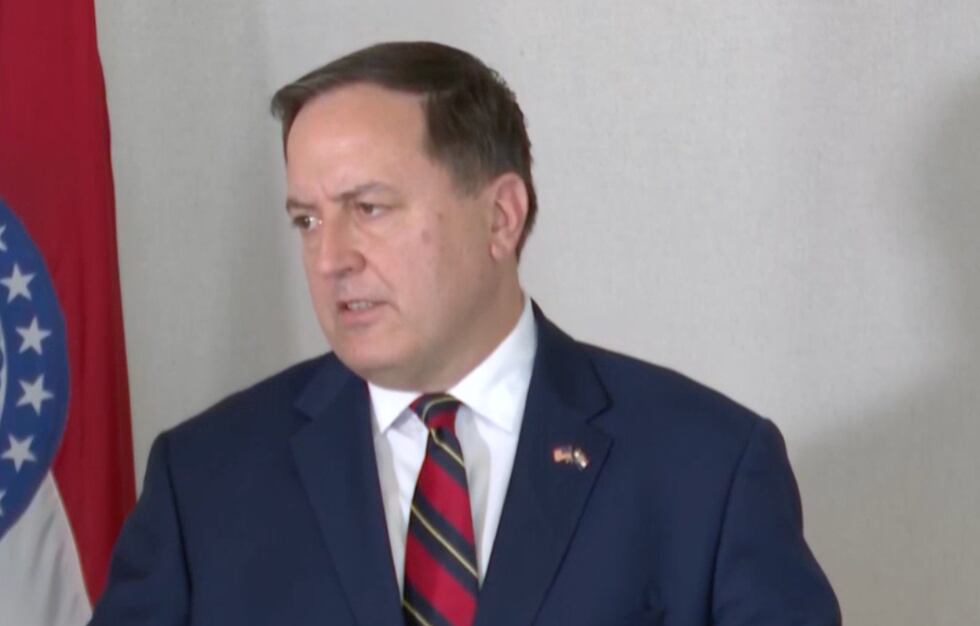 Missouri Secretary of State Jay Ashcroft addresses the media on Thursday regarding voting...