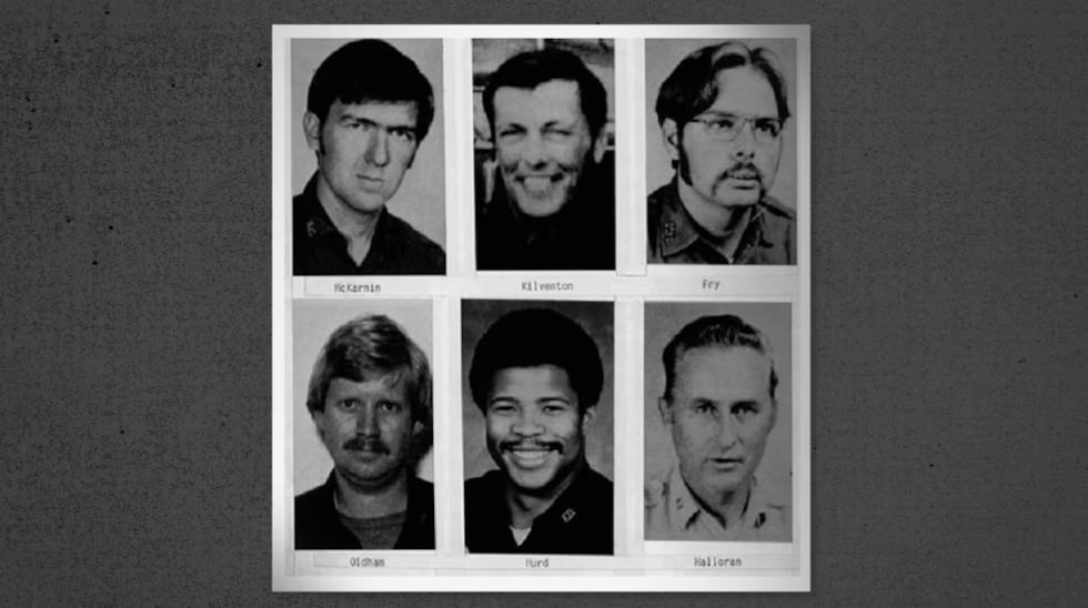 Pictures of the six Kansas City, Missouri firefighters killed in a fiery explosion in 1988.