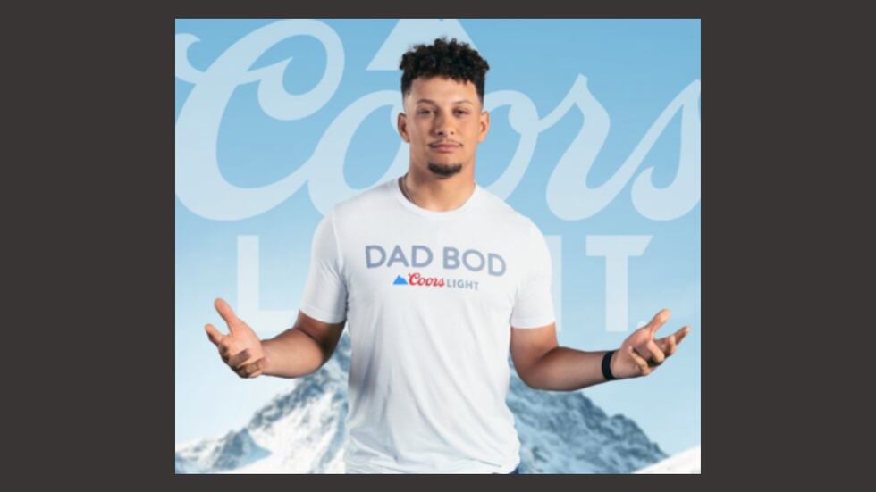 Coors Light and Patrick Mahomes launch Dad Bod T Shirts for charity