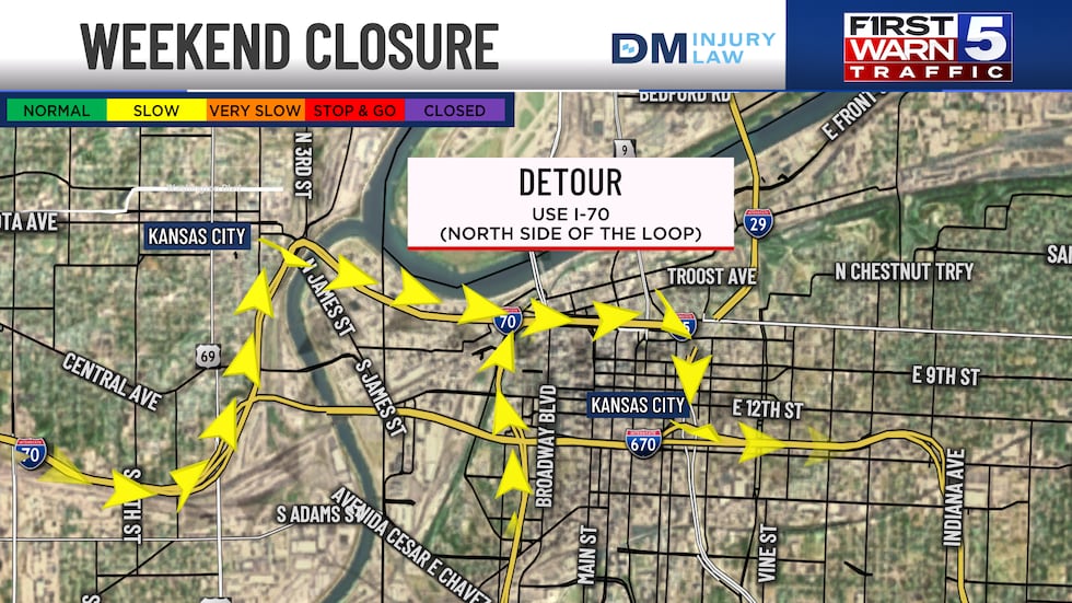 The Missouri Department of Transportation has planned a weekend closure for a section of I-670.