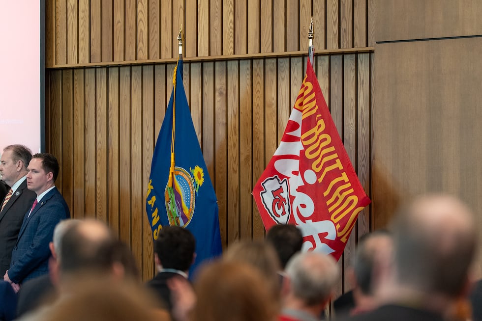 State leaders and Chiefs officials announce that the team will move to the Kansas side of the...