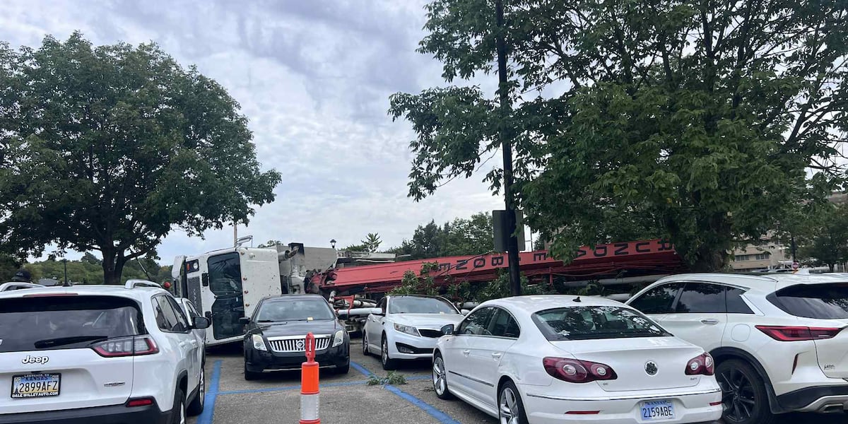 Concrete pump truck topples Wednesday at KSU construction site