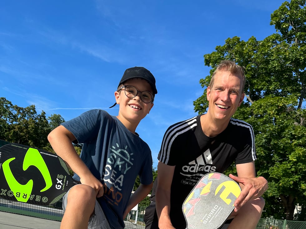 Trost teaching pickleball in Hungary