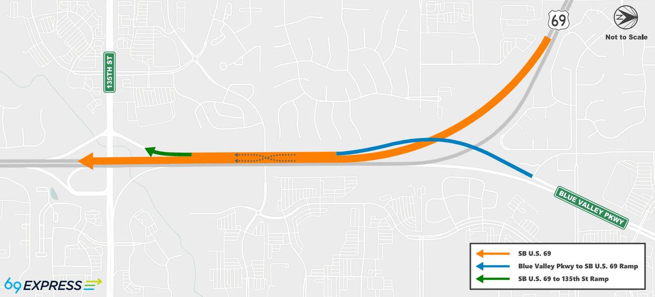 69 Express Project Map New U.S. 69 entrance ramp opens Friday in Overland Park