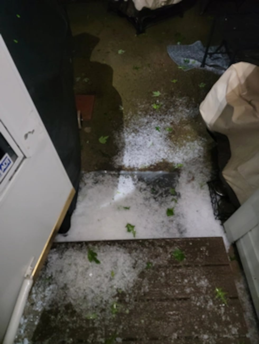 Hail in Gardner, Kan.