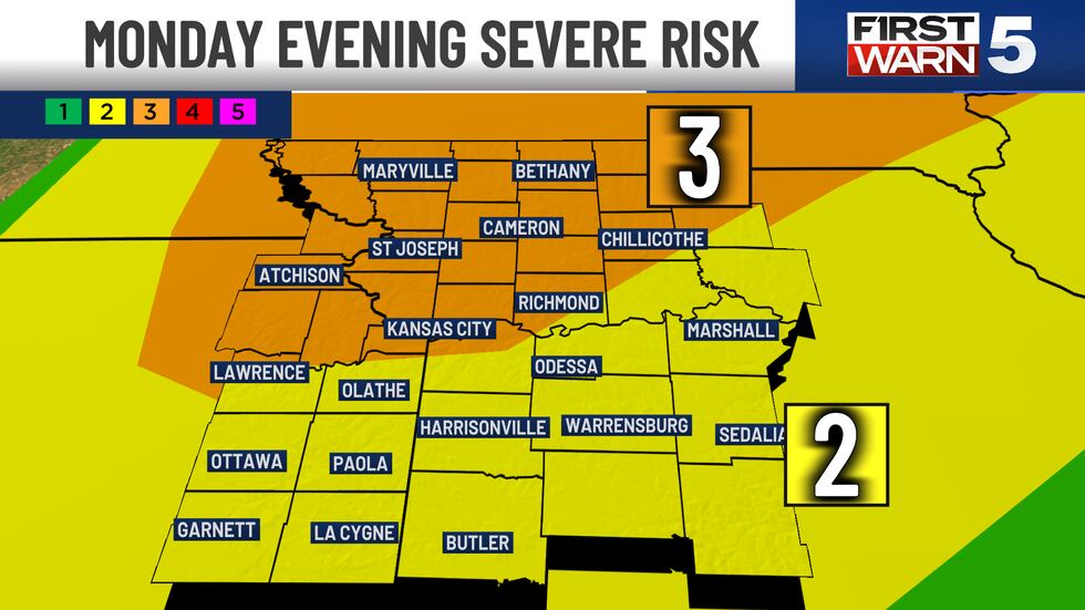 Monday evening severe risk