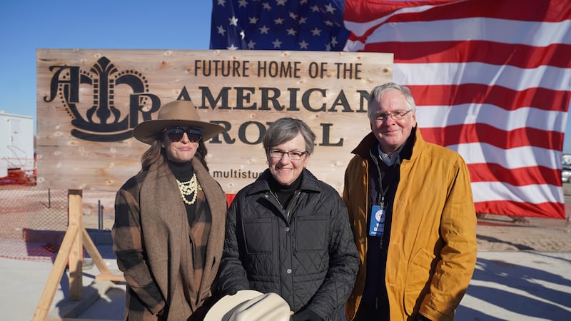 Governor Laura Kelly attended a barn raising to mark the beginning of construction on the new...