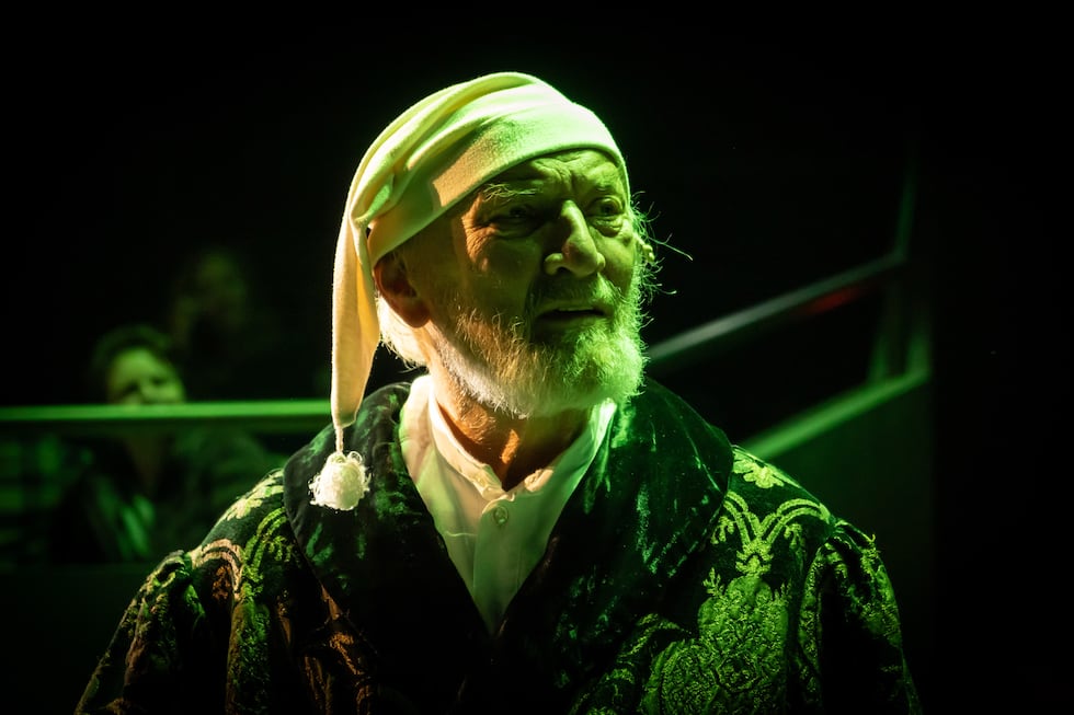Gary Neal Johnson as Ebenezer Scrooge in A Christmas Carol at the KC Repertory Theatre.