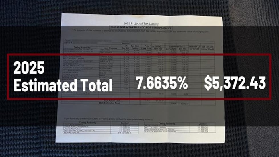 2025 Jackson County Property Tax Assessment document.