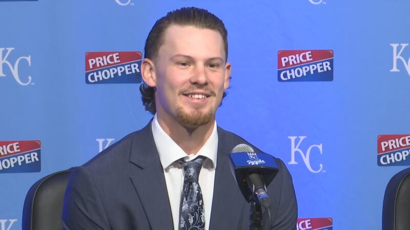 Bobby Witt Jr. spoke at a press conference after signing a contract with the Royals on Feb. 6,...