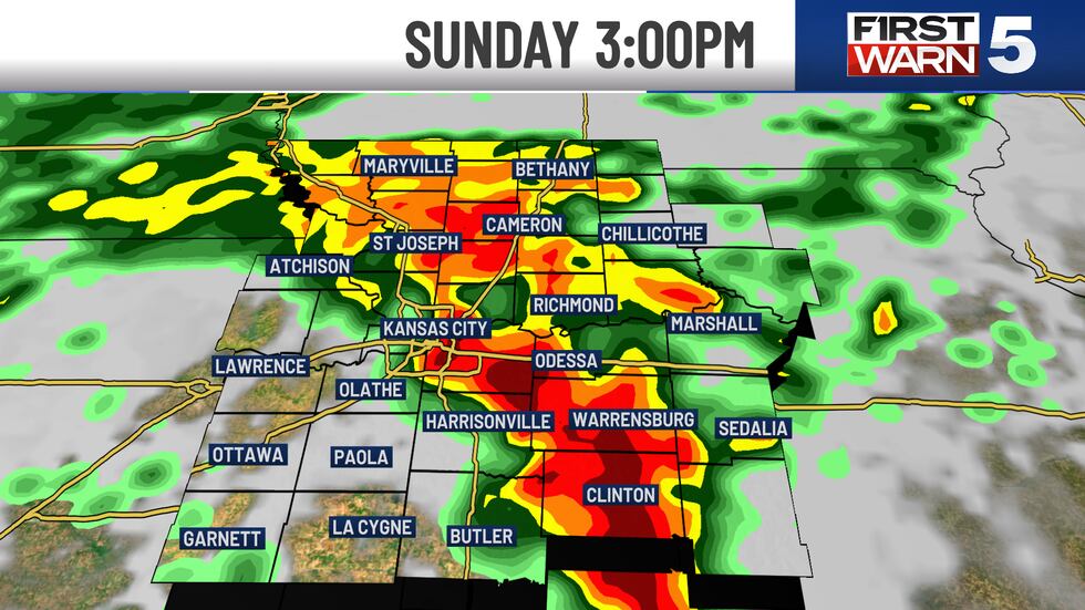 Sunday afternoon forecast