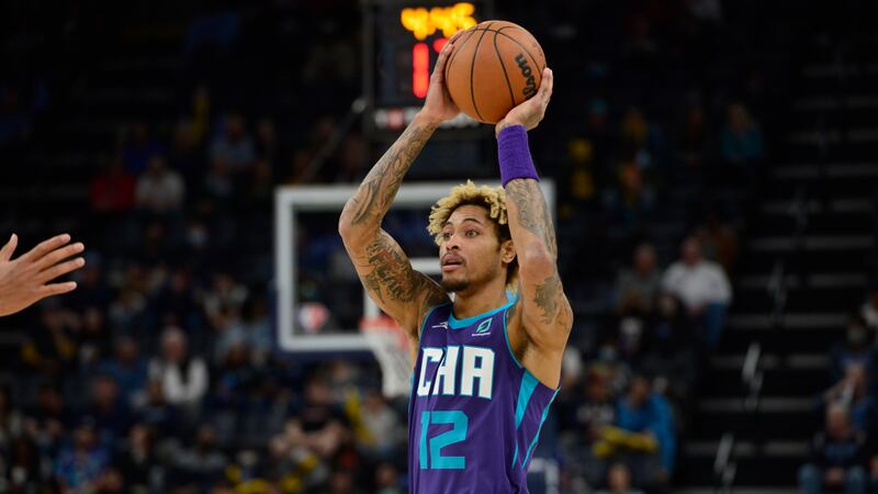 FILE: Charlotte Hornets guard Kelly Oubre Jr. (12) plays in the first half of an NBA...