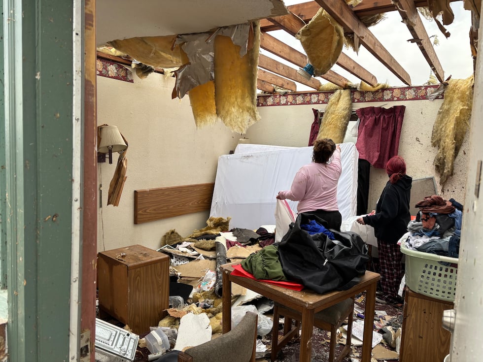 A home was ripped to shreds after a tornado blew through Nevada, Missouri, on the morning of...