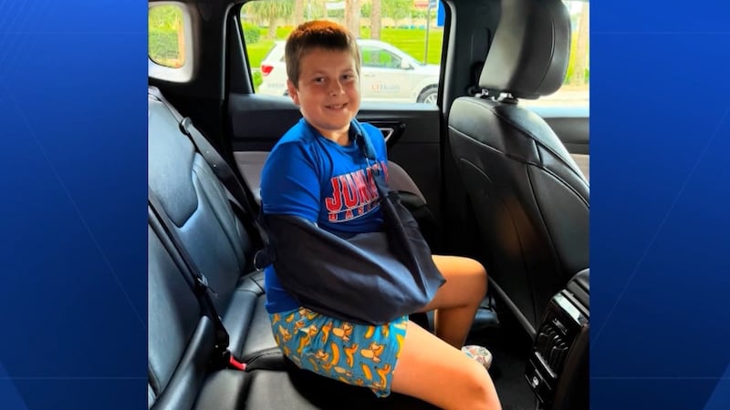 Brodie Dituri, 11, lost his right hand in an alligator attack while on a fishing trip with his...