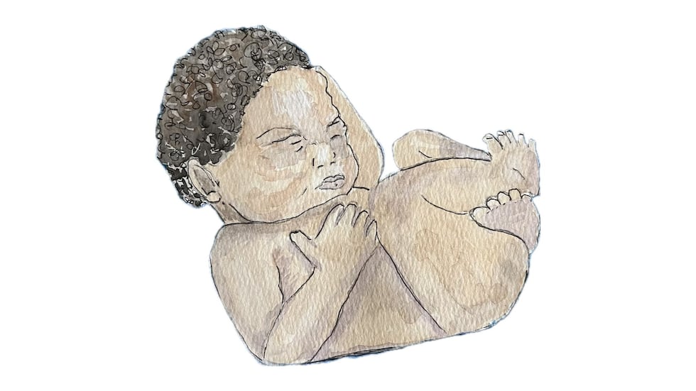A sketch of Baby Jane Doe completed shortly after she was found.