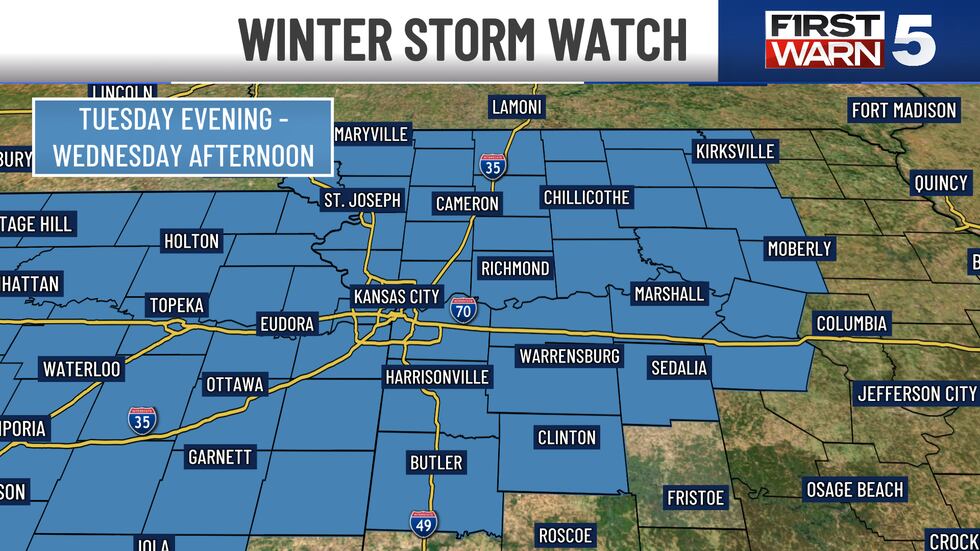 The National Weather Service in Topeka has issued a Winter Storm Watch that includes all metro...
