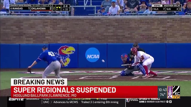 Game 2 of the Lawrence Super Regional between Oklahoma and Kansas started more than...