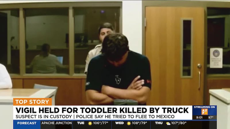 A man is accused of fleeing the scene after running over and killing a toddler late Sunday...