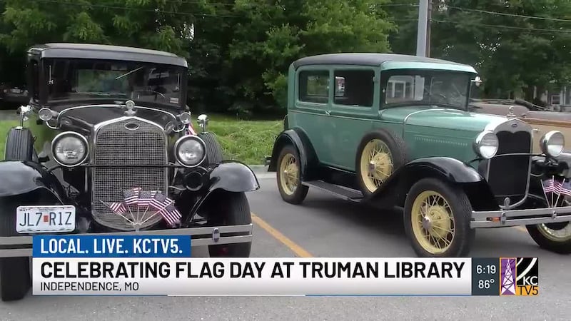 The putter of a Model T engine and an old-school horn turned heads at the Truman Library...