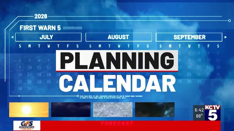 Meteorologist Cory Kowitz shares Monday's Planning Calendar.