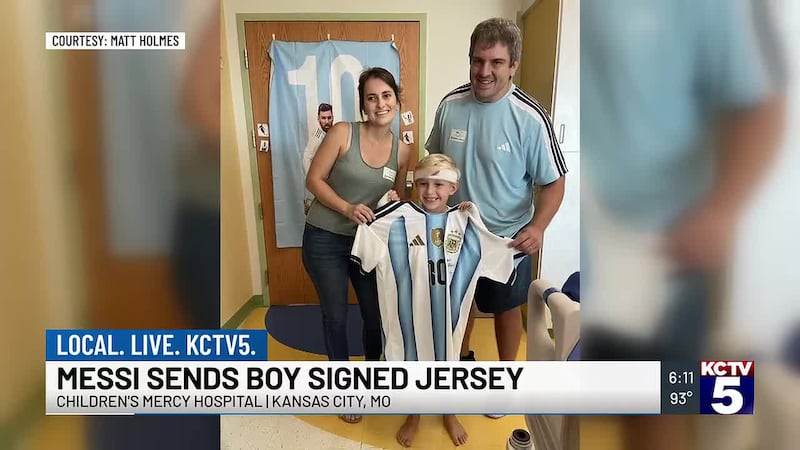 Children’s Mercy said Wednesday Messi sent Christian a personally signed jersey, scripted with...